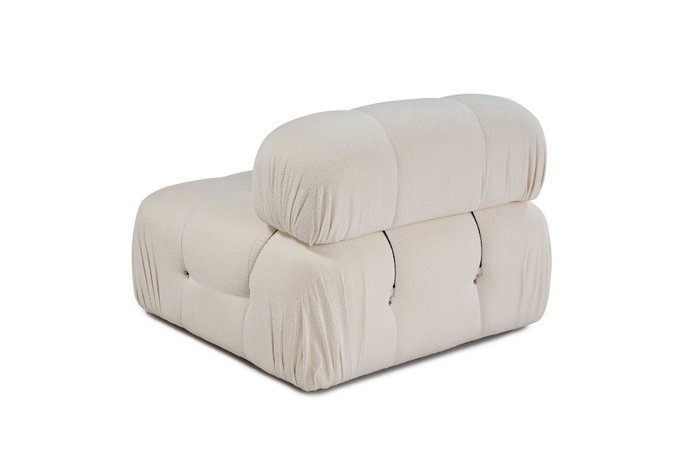 Atelier Del Sofa Sofá de 1 Plaza Bubble O1 Beige, Estructura Madera de Haya, Tejido Poliéster, Comodidad y Diseño Elegante